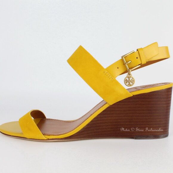 NEW Tory Burch Mini Benton Wedged Suede Sandals - Picture 6 of 16